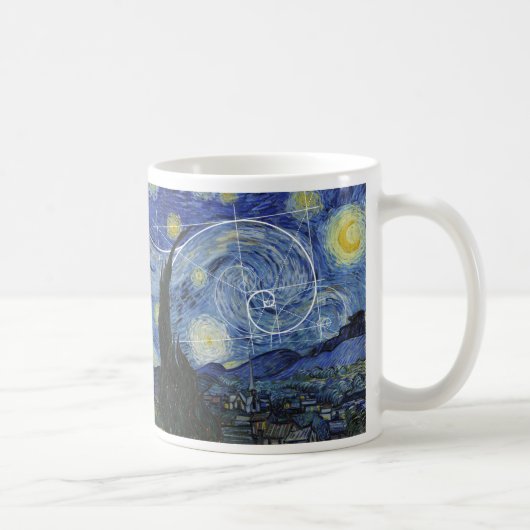 Art Meets Math, Van Gogh trifft Fibonacci Card Kaffeetasse (Rechts)