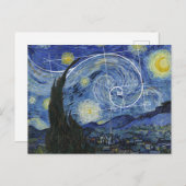 Art Meets Math, Van Gogh trifft Fibonacci Card Postkarte (Vorne/Hinten)