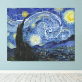 Art Meets Math, Van Gogh trifft Fibonacci Poster Leinwanddruck (Insitu (Holzboden))