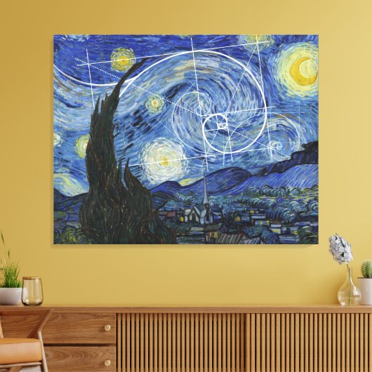 Art Meets Math, Van Gogh trifft Fibonacci Poster Leinwanddruck (Insitu (Wohnzimmer))