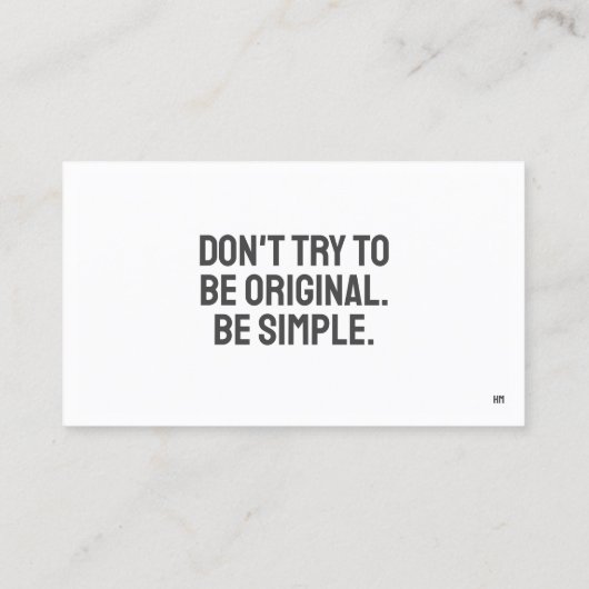 ART Minimalistische Visitenkarte (Rückseite)