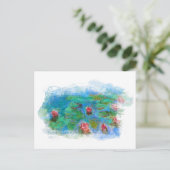 ** Art Monet Lily Pond Floral Engel AR23 Postkarte (Stehend Vorderseite)