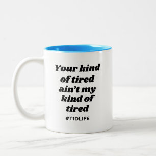 Art müden T1dLife [Schwarzes/Blau] Zweifarbige Tasse