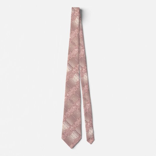 Art Neck Tie Rose Golden Blush Glitzer Sparkone Tr Krawatte (Vorderseite)