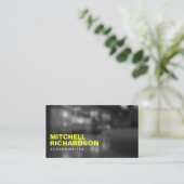 ART NOIR FOTO mit YELLOW TYP Business Card Visitenkarte (Stehend Vorderseite)