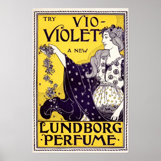 Art Nouveau 1895 Perfume Ad by Louise John Rhead Poster (Vorne)
