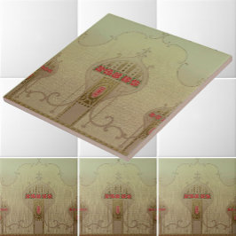 Art Nouveau 1915 Mission Style Floral Frieze Fliese