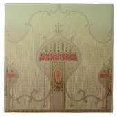 Art Nouveau 1915 Mission Style Floral Frieze Fliese (Vorderseite)