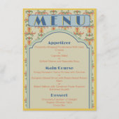 Art Nouveau 4.5" x 6.25" Wedding Menu Menükarte (Vorderseite)