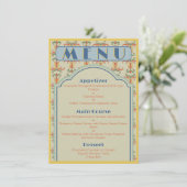 Art Nouveau 4.5" x 6.25" Wedding Menu Menükarte (Stehend Vorderseite)