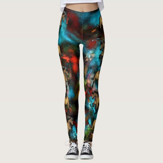 Art Nouveau Abstrakt Leggings (Vorderseite)