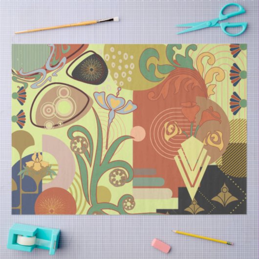 Art Nouveau Abstrakt Seidenpapier (Basteln)