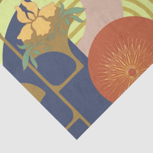 Art Nouveau Abstrakt Seidenpapier (Ausschnitt)