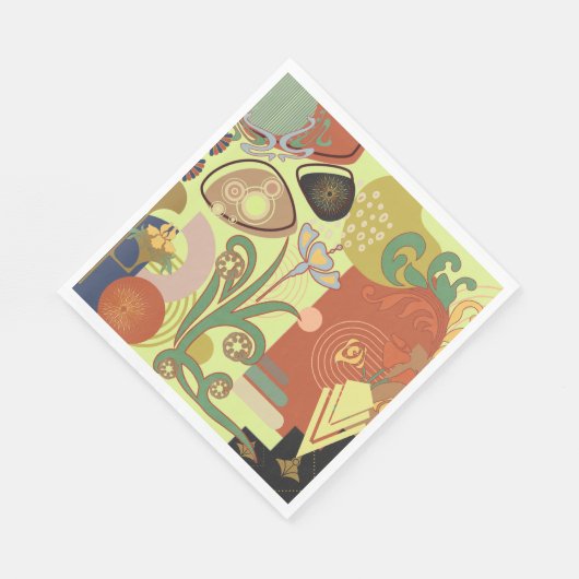 Art Nouveau Abstrakt Serviette (Ecke)