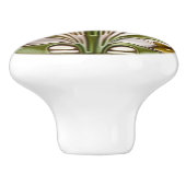 Art Nouveau Abstrakt White Gold Flora Keramikknauf (Seitenansicht)