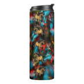 Art Nouveau Abstraktes isländisches Pony Thermosbecher (Nach links gedreht)