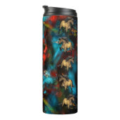 Art Nouveau Abstraktes isländisches Pony Thermosbecher (Nach rechts gedreht)