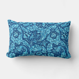 Art Nouveau Acanthus Blätter und Blume, Sky Blue Lendenkissen