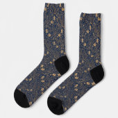 Art Nouveau Acorns Bibliophile Socken (Linkes Detail)