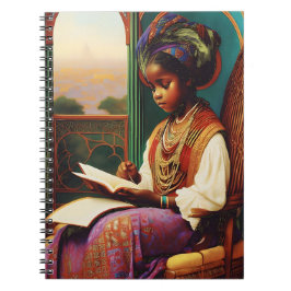 Art Nouveau - African American Girl Reading Notizblock