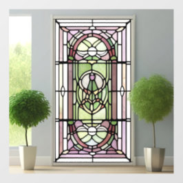 Art Nouveau AI Art Stated Glass Window Cloning Fensteraufkleber