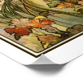 Art Nouveau Alfons Mucha, cognac 10" x 18" Poster (Ecke)