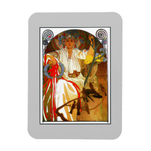 Art Nouveau Alfons Mucha Frühlingsfest Magnet