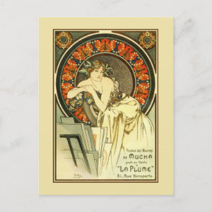 Art Nouveau Alfons Mucha, Portfolio-Anzeige Postkarte