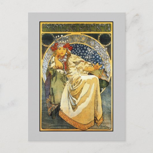 Art Nouveau Alfons Mucha Princess Hyacinth Postkarte (Vorderseite)