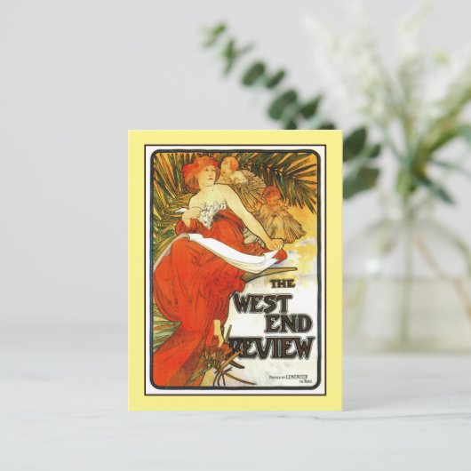 Art Nouveau Alfons Mucha, UK magazine ad Postkarte (Stehend Vorderseite)