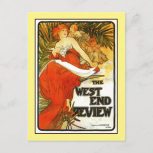 Art Nouveau Alfons Mucha, UK magazine ad Postkarte