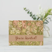 Art Nouveau Alfonse Mucha Blumenzucht Blume Einladung (Stehend Vorderseite)