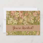 Art Nouveau Alfonse Mucha Blumenzucht Blume Einladung (Vorderseite)