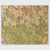 Art Nouveau Alfonse Mucha Blumenzucht Blume Geschenkpapier (Flach)