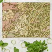 Art Nouveau Alfonse Mucha Blumenzucht Blume Geschirrtuch (Gefaltet)
