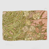 Art Nouveau Alfonse Mucha Blumenzucht Blume Golfhandtuch (Horizontal)