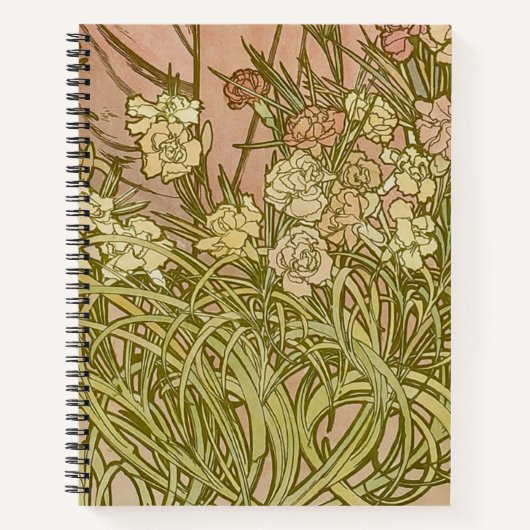 Art Nouveau Alfonse Mucha Blumenzucht Blume Notizblock (Vorderseite)