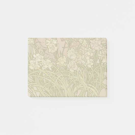 Art Nouveau Alfonse Mucha Blumenzucht Blume Post-it Klebezettel (Vorderseite)