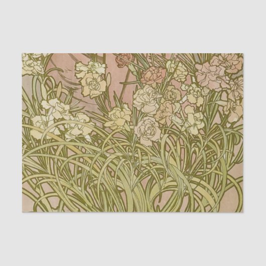 Art Nouveau Alfonse Mucha Blumenzucht Blume Seidenpapier (Vorderseite)