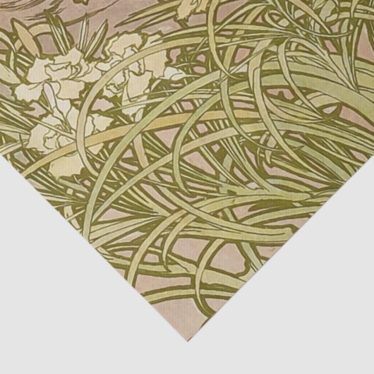 Art Nouveau Alfonse Mucha Blumenzucht Blume Seidenpapier (Ausschnitt)