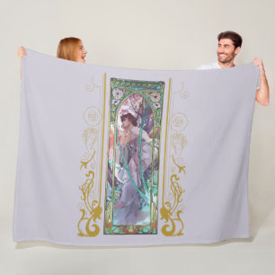 Art Nouveau Alphonse Mucha Abendbetrachtung Fleecedecke