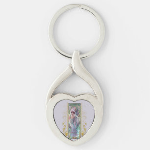 Art Nouveau Alphonse Mucha Abendbetrachtung Schlüsselanhänger