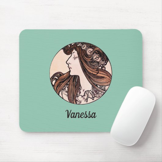 Art Nouveau Alphonse Mucha Boutique Mousepad (Mit Mouse)