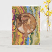 Art Nouveau - Alphonse Mucha Byzantine   Karte (Gelbe Blume)