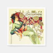 Art nouveau Alphonse Mucha Chrysantheme Herbst Serviette (Vorderseite)