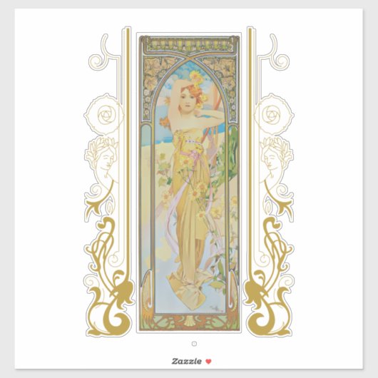 Art Nouveau Alphonse Mucha - Die Helligkeit des Ta Aufkleber (Blatt)