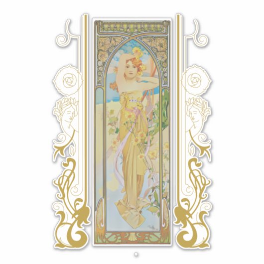 Art Nouveau Alphonse Mucha - Die Helligkeit des Ta Aufkleber (Vorderseite)