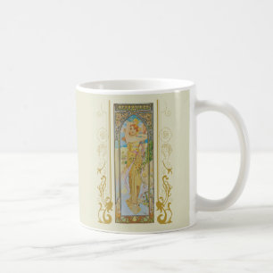 Art Nouveau Alphonse Mucha - Die Helligkeit des Ta Kaffeetasse