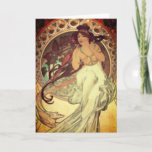 Art nouveau Alphonse Mucha elegante Vintage-Frau Karte