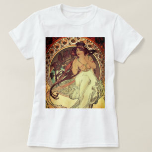Art nouveau Alphonse Mucha elegante Vintage-Frau T-Shirt